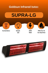 Goldsun Supra 4000 Watt GSS40LG Düşük Işıklı Kumandasız Suya Dayanıklı Elektrikli İnfrared Isıtıcı-Siyah